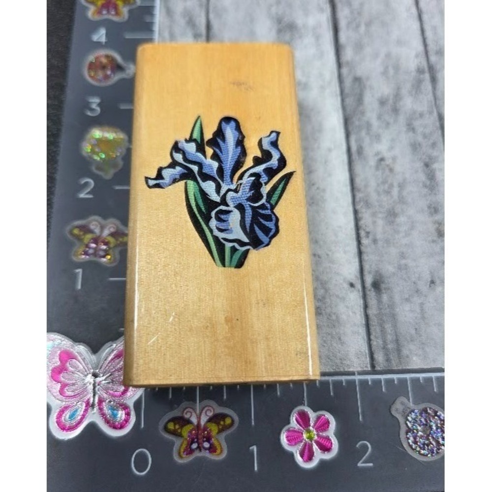 Canadian Maple Flower Leaves Rubber Stamp Wood #N86